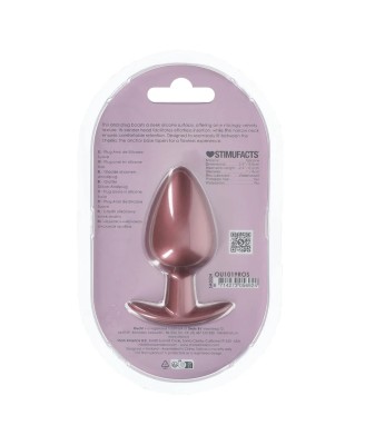 Smooth Silicone Anal Plug - Large - 3.5" / 8,9 cm - Rose Gold