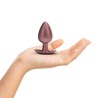 Smooth Silicone Anal Plug - Large - 3.5" / 8,9 cm - Rose Gold