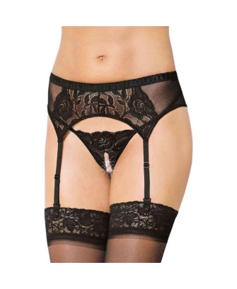 SoftLine Collection Garterbelt 3319 - Czarny Pas do Pończoch S/M
