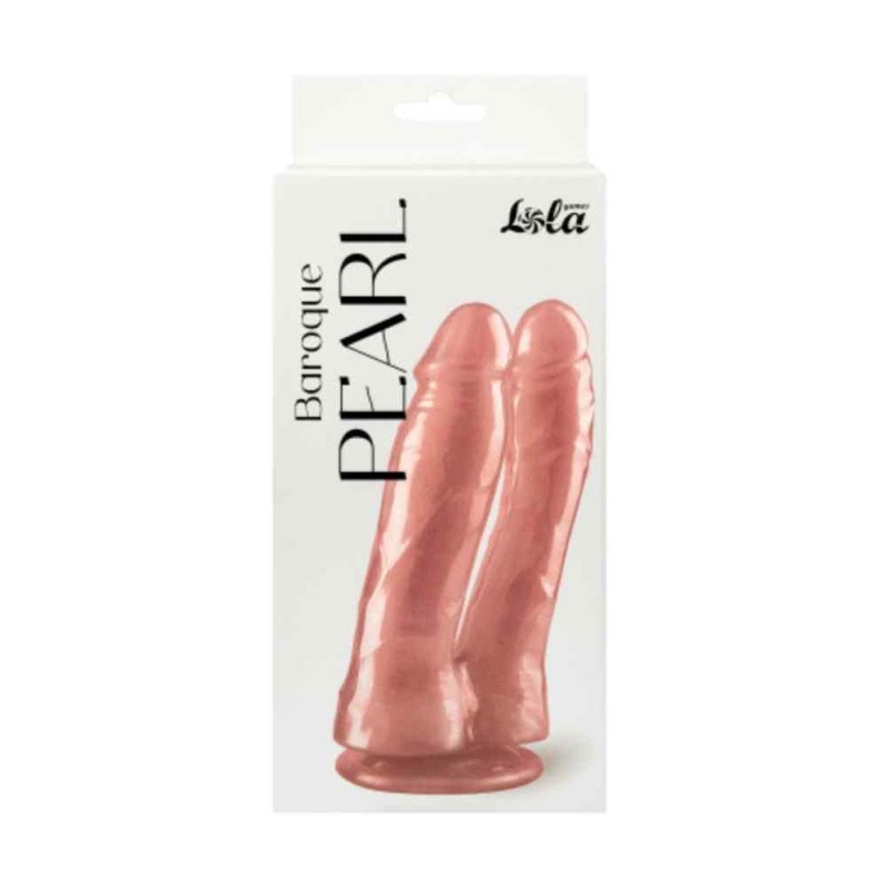 Double pearlescent dildo Baroque Pearl Pink