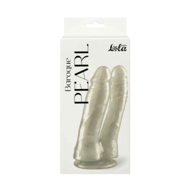 Double pearlescent dildo Baroque Pearl White