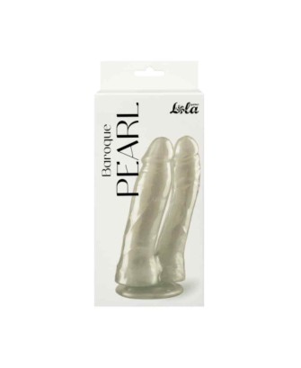Double pearlescent dildo Baroque Pearl White