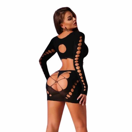 ERO-DOM Moonlight Charm Dress - Czarna Mini Sukienka