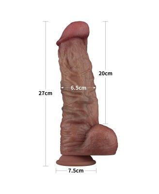LoveToy Dual-Layered - Realistyczne Silikonowe Dildo XXL - 26 cm