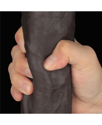 Lovetoy Dual Layer Silicone Nature Cock - Realistyczne Czarne Dildo XXL - 36 cm