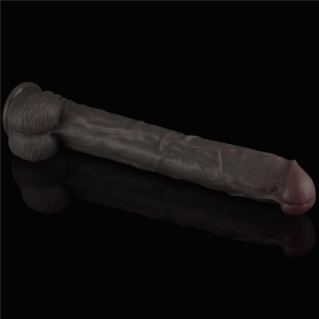 14.5'' Dual Layered Bendable Silicone Cock XXL(Black)