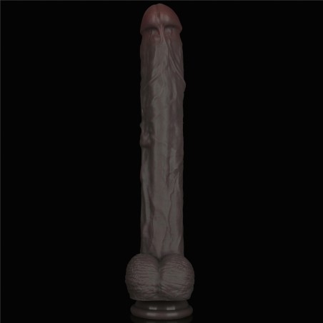 14.5'' Dual Layered Bendable Silicone Cock XXL(Black)