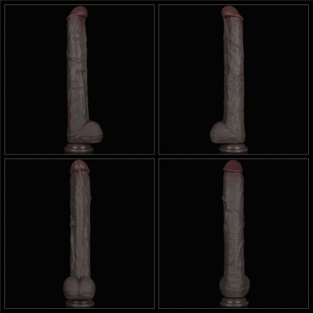 14.5'' Dual Layered Bendable Silicone Cock XXL(Black)