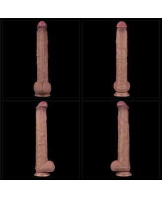 Lovetoy Dual Layer Silicone Nature Cock - Realistyczne Cieliste Dildo XXL - 36 cm