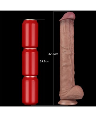 Lovetoy Dual Layer Silicone Nature Cock - Realistyczne Cieliste Dildo XXL - 36 cm