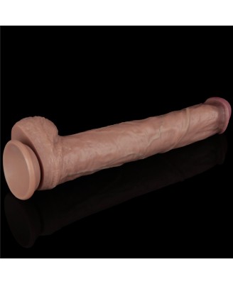 Lovetoy Dual Layer Silicone Nature Cock - Realistyczne Cieliste Dildo XXL - 36 cm