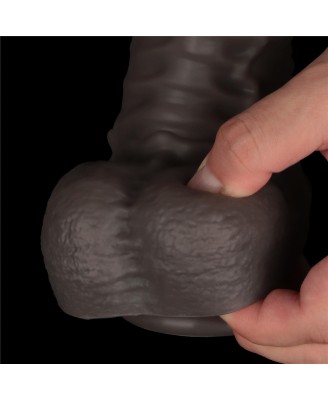 Lovetoy Dual Layer Bendable - Realistyczne Czarne Dildo XXL - 40 cm