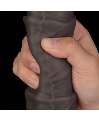 Lovetoy Dual Layer Bendable - Realistyczne Czarne Dildo XXL - 40 cm