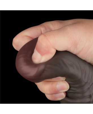 Lovetoy Dual Layer Bendable - Realistyczne Czarne Dildo XXL - 40 cm