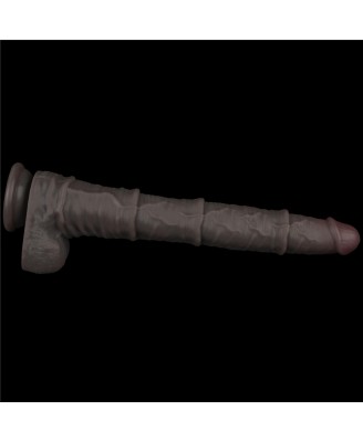 Lovetoy Dual Layer Bendable - Realistyczne Czarne Dildo XXL - 40 cm
