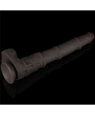Lovetoy Dual Layer Bendable - Realistyczne Czarne Dildo XXL - 40 cm