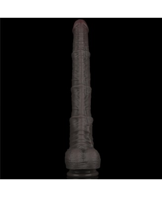 Lovetoy Dual Layer Bendable - Realistyczne Czarne Dildo XXL - 40 cm