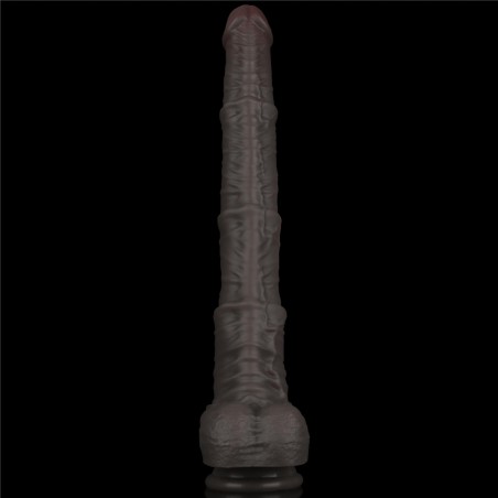16'' Dual Layered Bendable Silicone Cock XXL(Black)