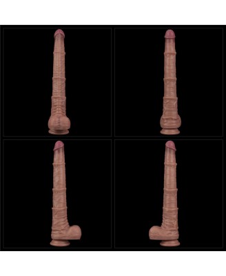 Lovetoy Dual Layer Bendable - Realistyczne Cieliste Dildo XXL - 40 cm