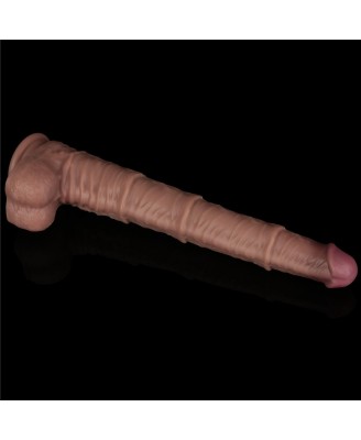 Lovetoy Dual Layer Bendable - Realistyczne Cieliste Dildo XXL - 40 cm