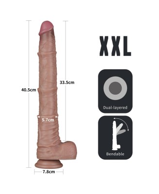 Lovetoy Dual Layer Bendable - Realistyczne Cieliste Dildo XXL - 40 cm