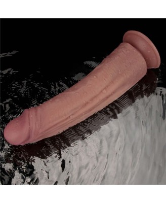 Lovetoy Dual-density Power Cock - Realistyczne Cieliste Dildo z Wibratorem - 27 cm