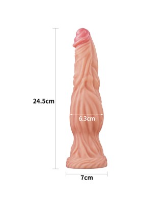 LoveToy 9.5" Nature Cock - Silikonowe Dildo ze strukturą Stymulującą - 24 cm