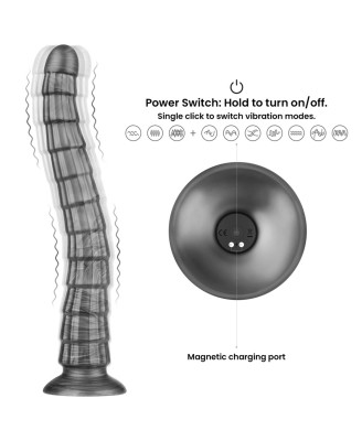 LoveToy 14.5" King Sized Vibrating Vibrax Slider - Dildo XXL z Wibratorem - 37 cm