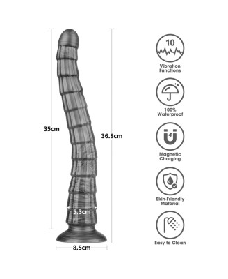 LoveToy 14.5" King Sized Vibrating Vibrax Slider - Dildo XXL z Wibratorem - 37 cm