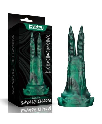 Savage Charm Double-Claw Vibrating Silicone Dildo