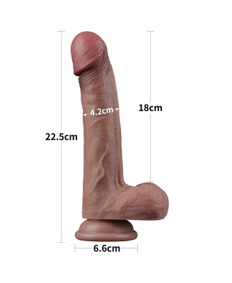 LoveToy 9'' Dual Layered Silicone Cock - Realistyczne Silikonowe Dildo - 23 cm