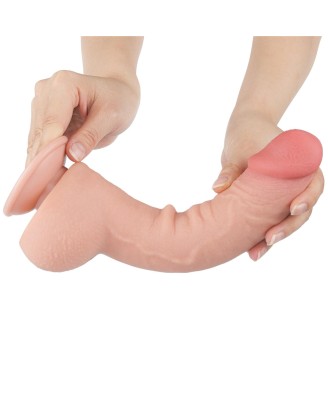 LoveToy 9.5'' Sliding Skin Dual Layer Dong - Cieliste Realistyczne Dildo 24 cm
