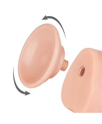 LoveToy 9.5'' Sliding Skin Dual Layer Dong - Cieliste Realistyczne Dildo 24 cm
