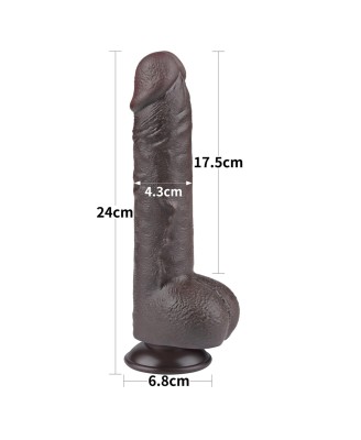 9.5'' Sliding Skin Dual Layer Dong Black
