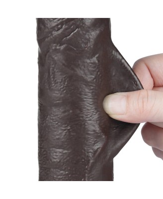 9.5'' Sliding Skin Dual Layer Dong Black