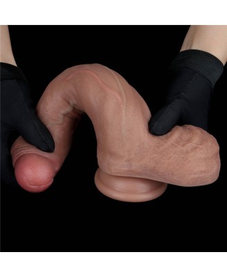 LoveToy Dual Layered Silicone Cock - Silikonowe Realistyczne Cieliste Dildo - 22 cm