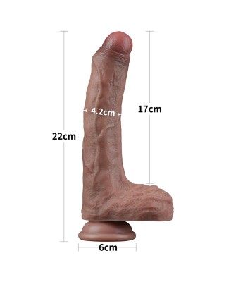 LoveToy Dual Layered Silicone Cock - Silikonowe Realistyczne Cieliste Dildo - 22 cm