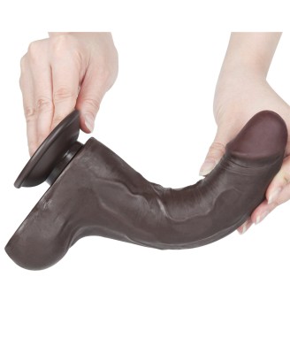 LoveToy Sliding Skin Dual Layer Dong - Realistyczne Czarne Dildo - 21 cm
