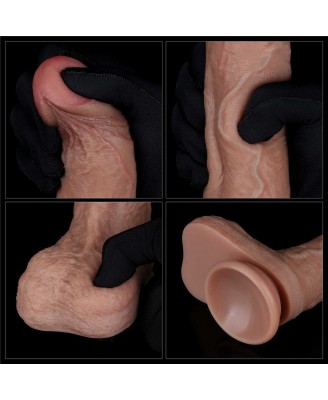 LoveToy Dual Layered Silicone Cock - Silikonowe Realistyczne Cieliste Dildo - 22 cm