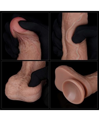 LoveToy Dual Layered Silicone Cock - Silikonowe Realistyczne Cieliste Dildo - 22 cm