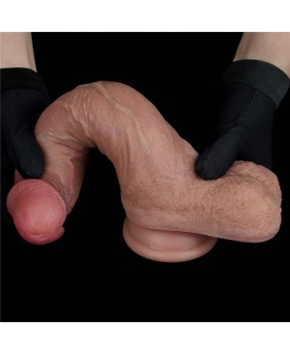 LoveToy Dual Layered Silicone Cock - Silikonowe Realistyczne Cieliste Dildo - 22 cm