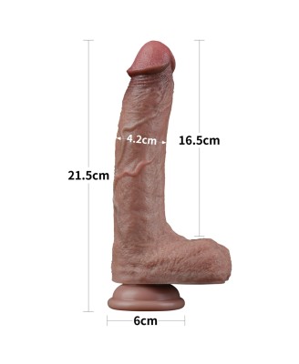 LoveToy Dual Layered Silicone Cock - Silikonowe Realistyczne Cieliste Dildo - 22 cm