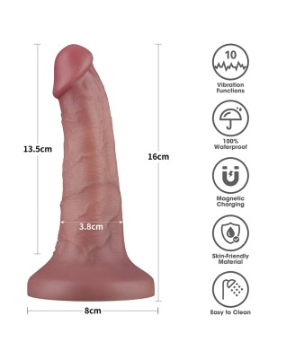 LoveToy Vibrating Dual Density Power Cock - Realistyczne Dildo z Wibratorem - 15 cm