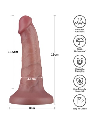 LoveToy Vibrating Dual Density Power Cock - Realistyczne Dildo z Wibratorem - 15 cm