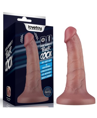 LoveToy Vibrating Dual Density Power Cock - Realistyczne Dildo z Wibratorem - 15 cm