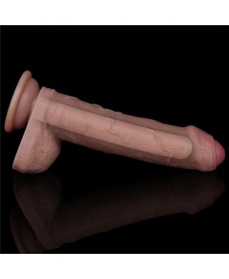 LoveToy Dual Layered Silicone Cock - Silikonowe Realistyczne Cieliste Dildo - 20 cm