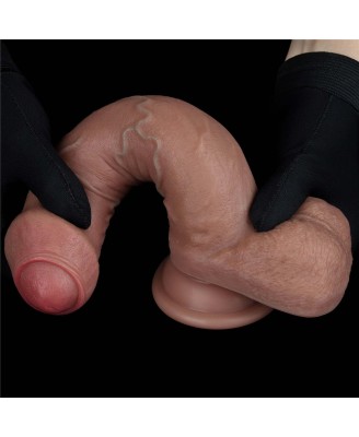 LoveToy Dual Layered Silicone Cock - Silikonowe Realistyczne Cieliste Dildo - 20 cm