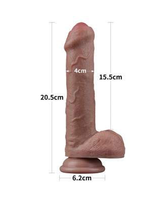 LoveToy Dual Layered Silicone Cock - Silikonowe Realistyczne Cieliste Dildo - 20 cm