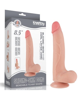 LoveToy Sliding Skin Dual Layer Dong - Realistyczne Cieliste Dildo - 21 cm
