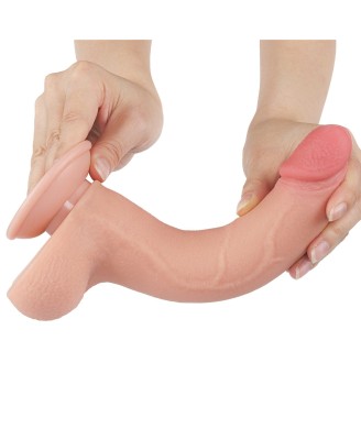 LoveToy Sliding Skin Dual Layer Dong - Realistyczne Cieliste Dildo - 21 cm